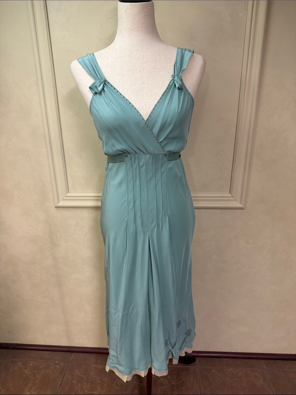 Vintage Burning Torch Anthropologie Silk Midi Dress